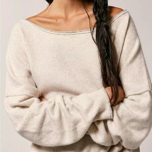 Women's Off-Shoulder Cream Sweater